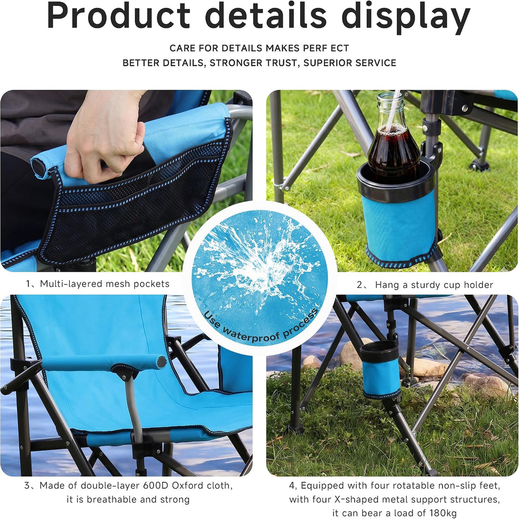 Heavy Duty Folding Camping Chair for Camp, Picnic, Lawn, Fishing