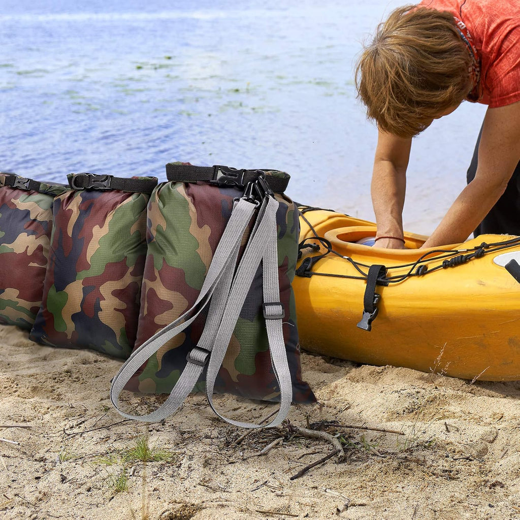 Shappy 6/12 Pcs Waterproof Dry Bags, Lightweight Outdoor Waterproof Dry Stuff Sacks 15/8/5/4/3/2 L and Long Adjustable Shoulder Strap for Kayaking Rafting Boating Hiking Camping