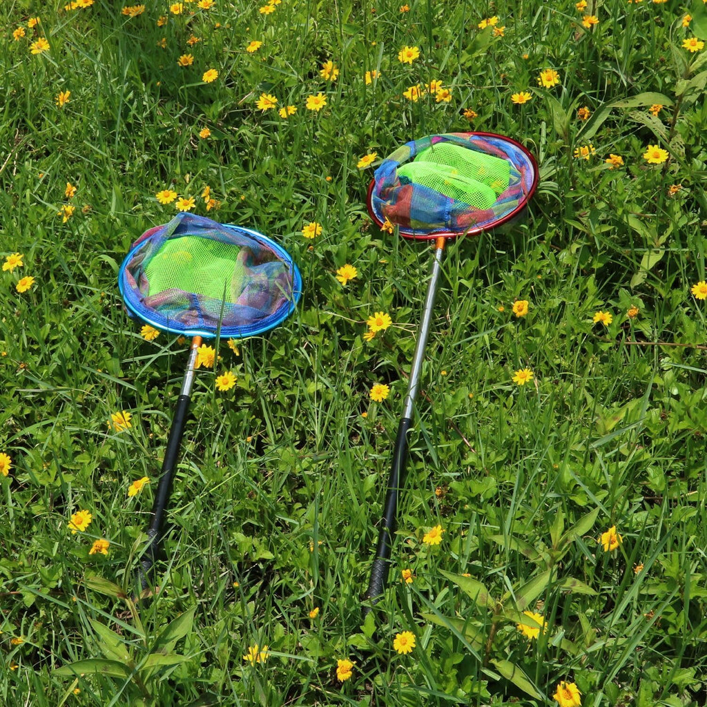 Fishing Net 2 Pack Retractable Lightweight Landing Net with Aluminum Rod Handle Fishing Nets for Youth Catch and Release Butterfly Nets