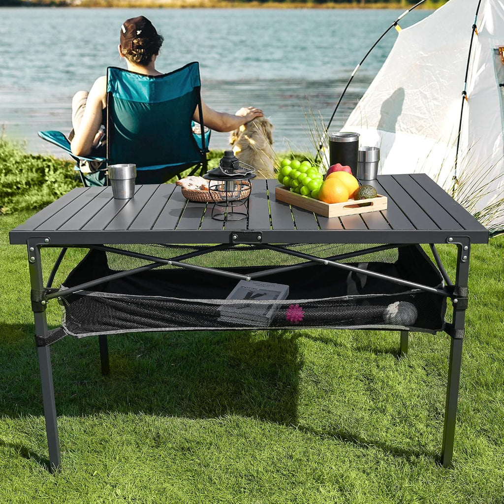 46.6 Inch Aluminum Foldable Camping Table for Party and Picnic