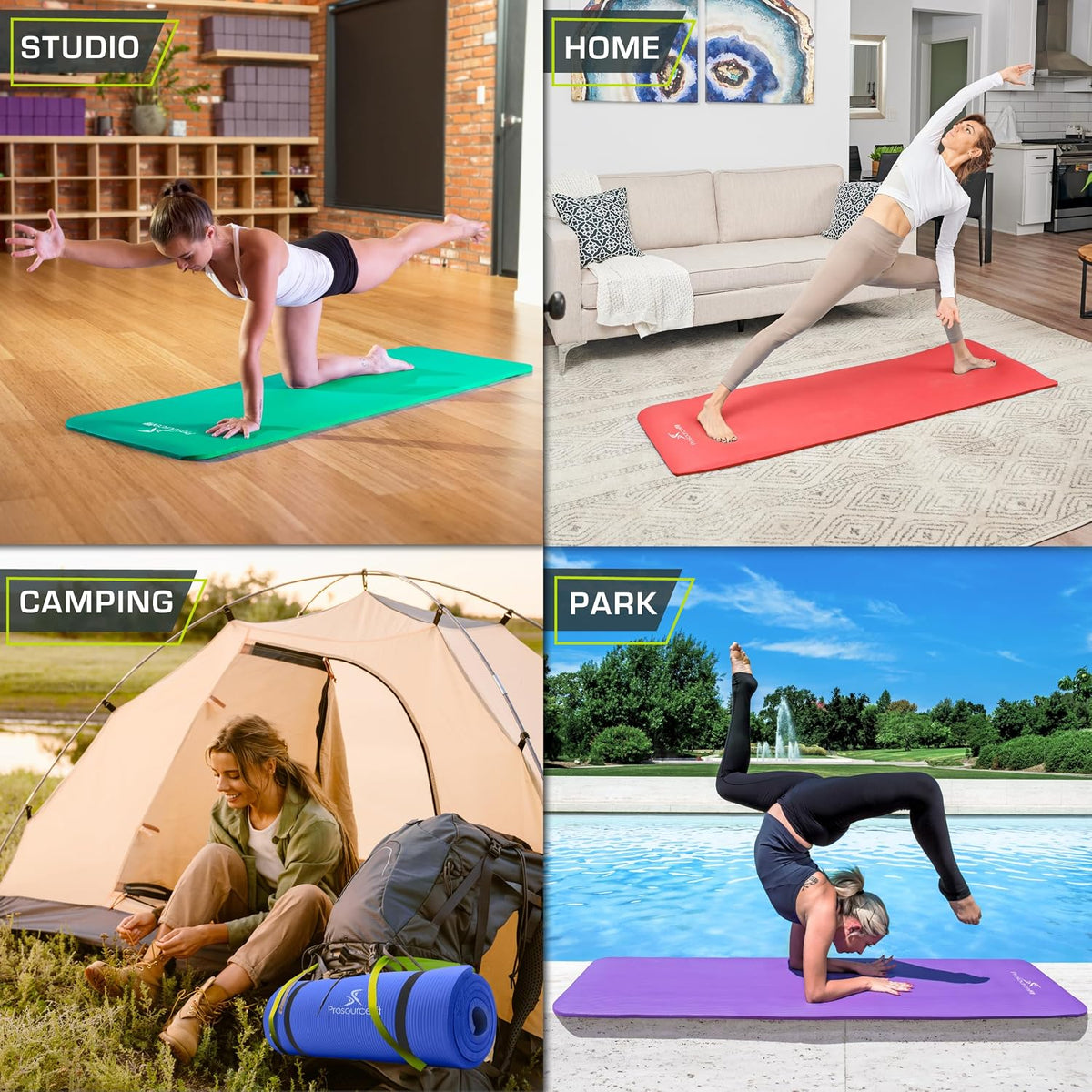 ProsourceFit Extra Thick Yoga and Pilates Mat, 71-inch Long High Density Exercise Mat with Comfort Foam and Carrying Strap