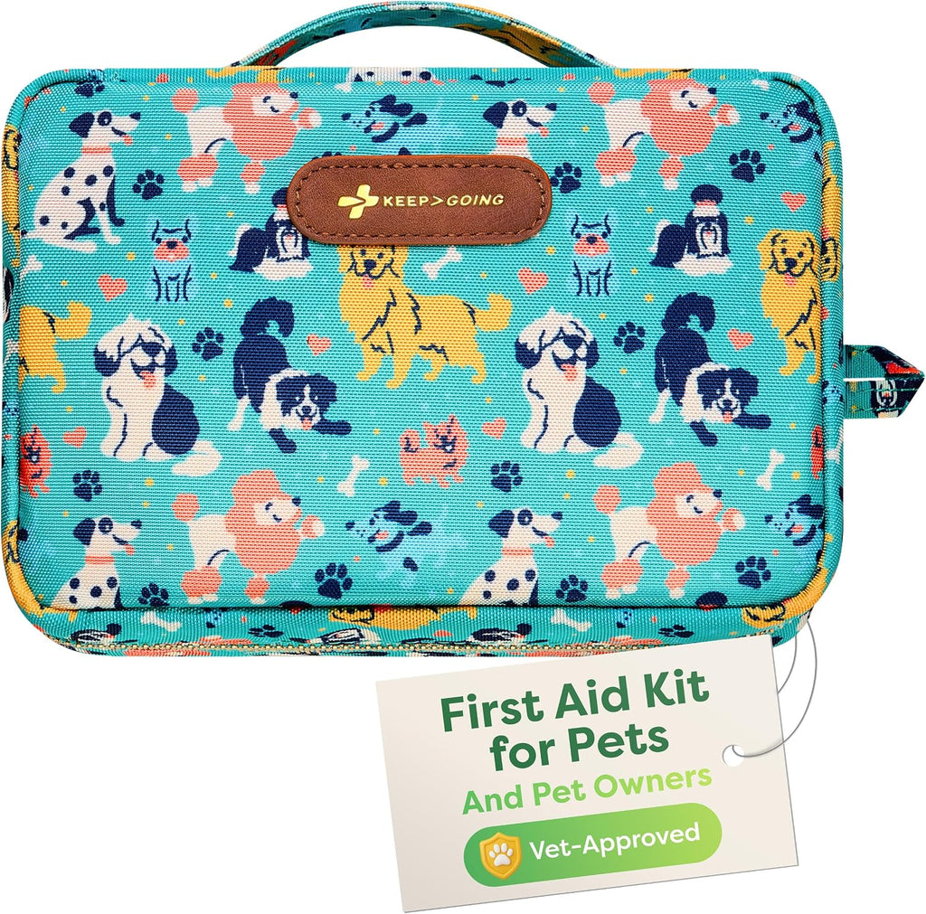 KeepGoing Pet First Aid Kit for Dogs & Cats, 99 Pc. Travel Emergency Kit