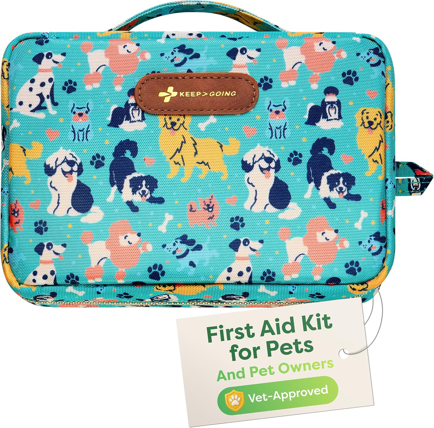 KeepGoing Pet First Aid Kit for Dogs & Cats, 99 Pc. Travel Emergency Kit
