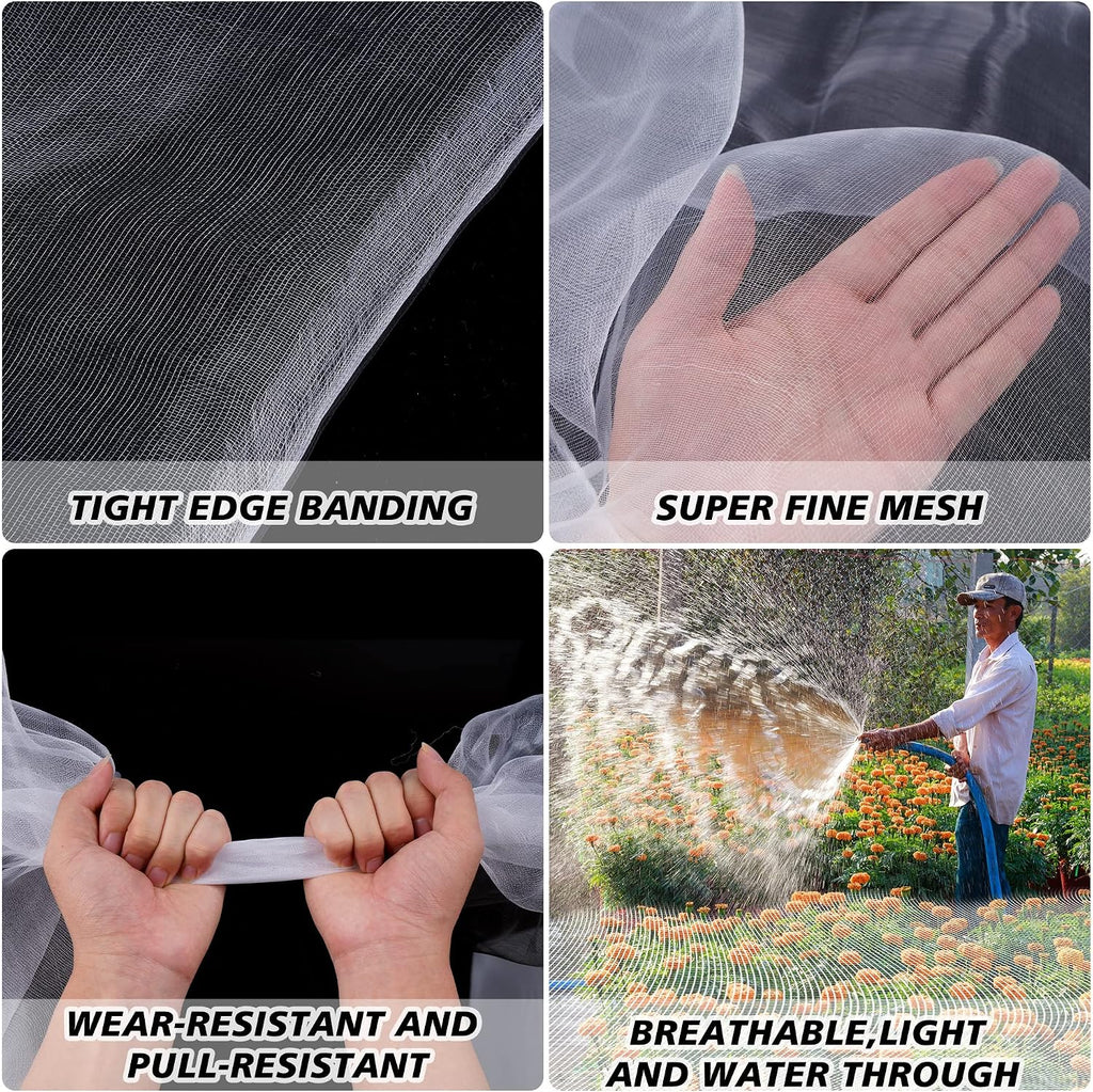 Garden Netting Mosquito Insect Birds Animals Barrier Protection Net Ultra Fine Garden Mesh Netting Plant Covers for Vegetable Plants Fruits Flowers Trees Greenhouse Row Cover(10×50 Ft)