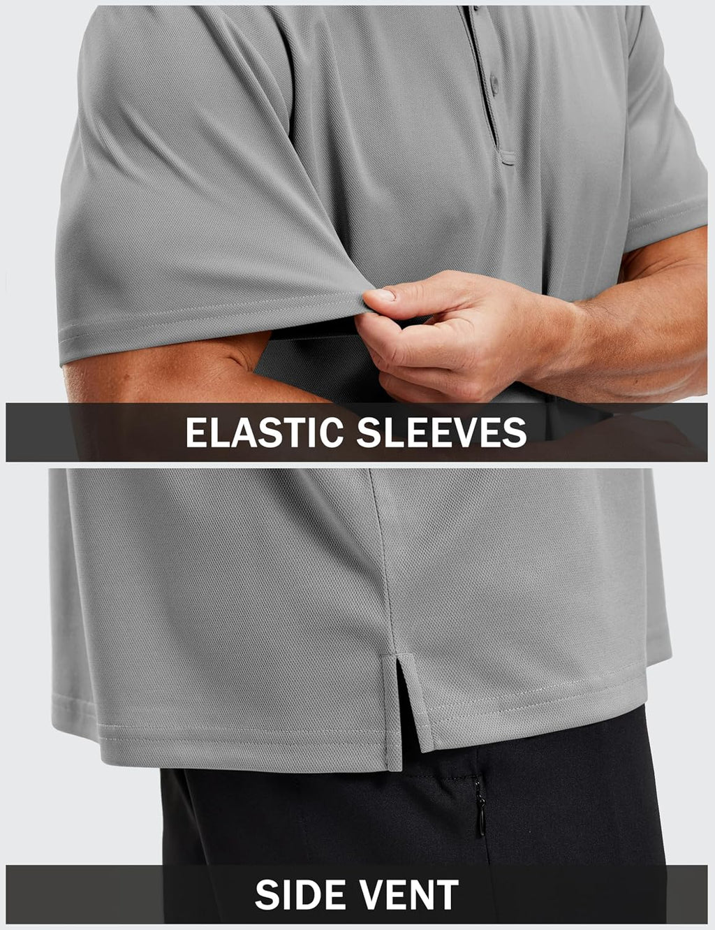 TACVASEN Men's Polo Shirts Short Sleeve Dry Fit Collared Golf Shirt