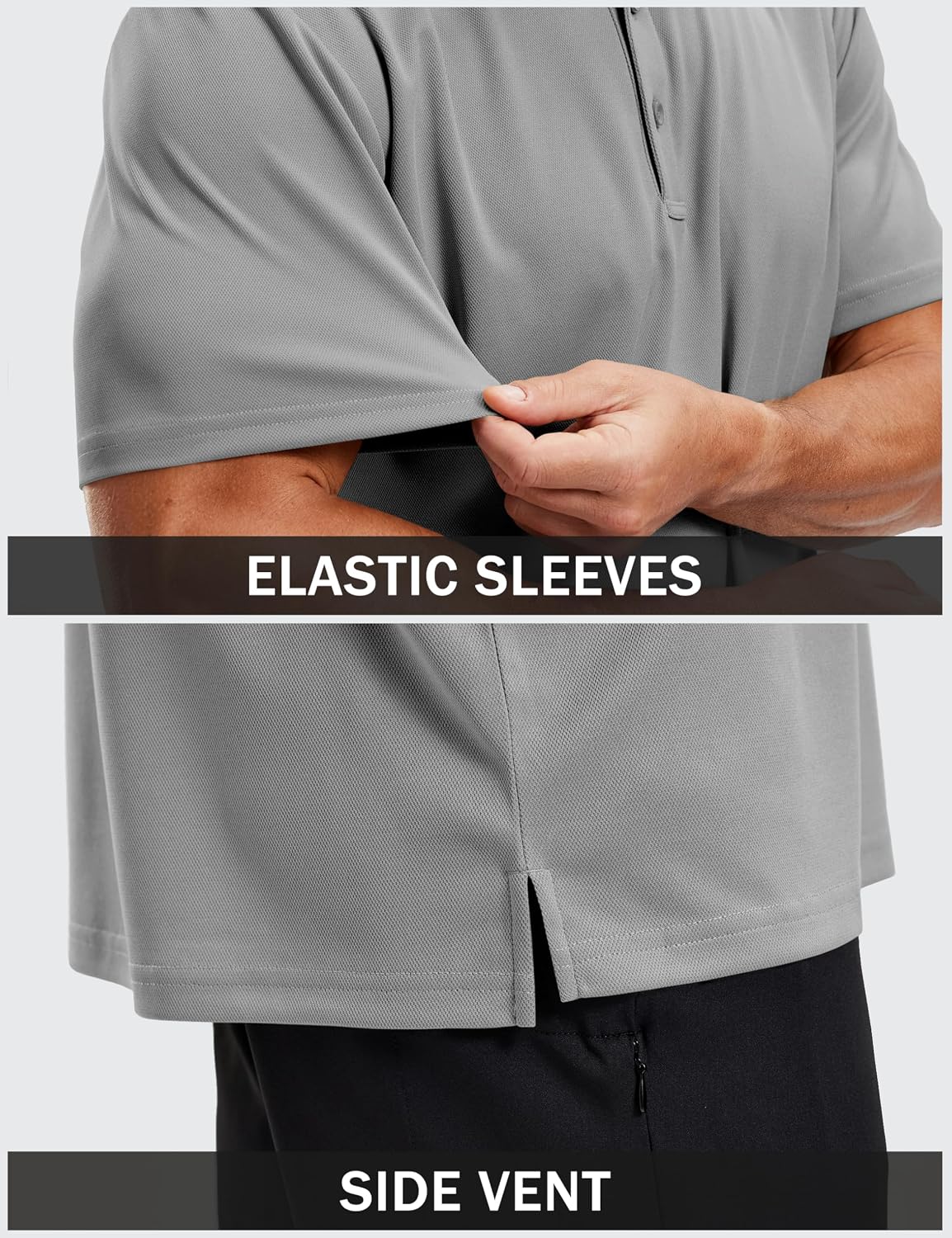 TACVASEN Men's Polo Shirts Short Sleeve Dry Fit Collared Golf Shirt