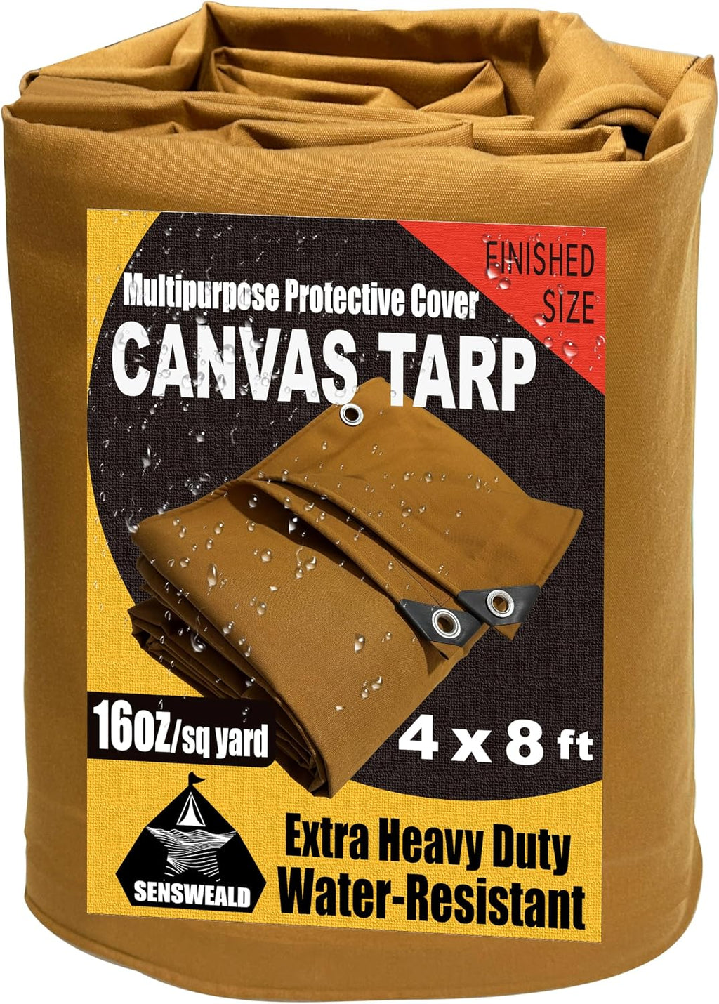 5x6 Feet 16oz Small Heavy Duty Canvas Tarp Water-Resistant
