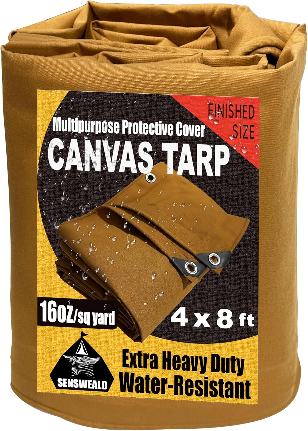 5x6 Feet 16oz Small Heavy Duty Canvas Tarp Water-Resistant