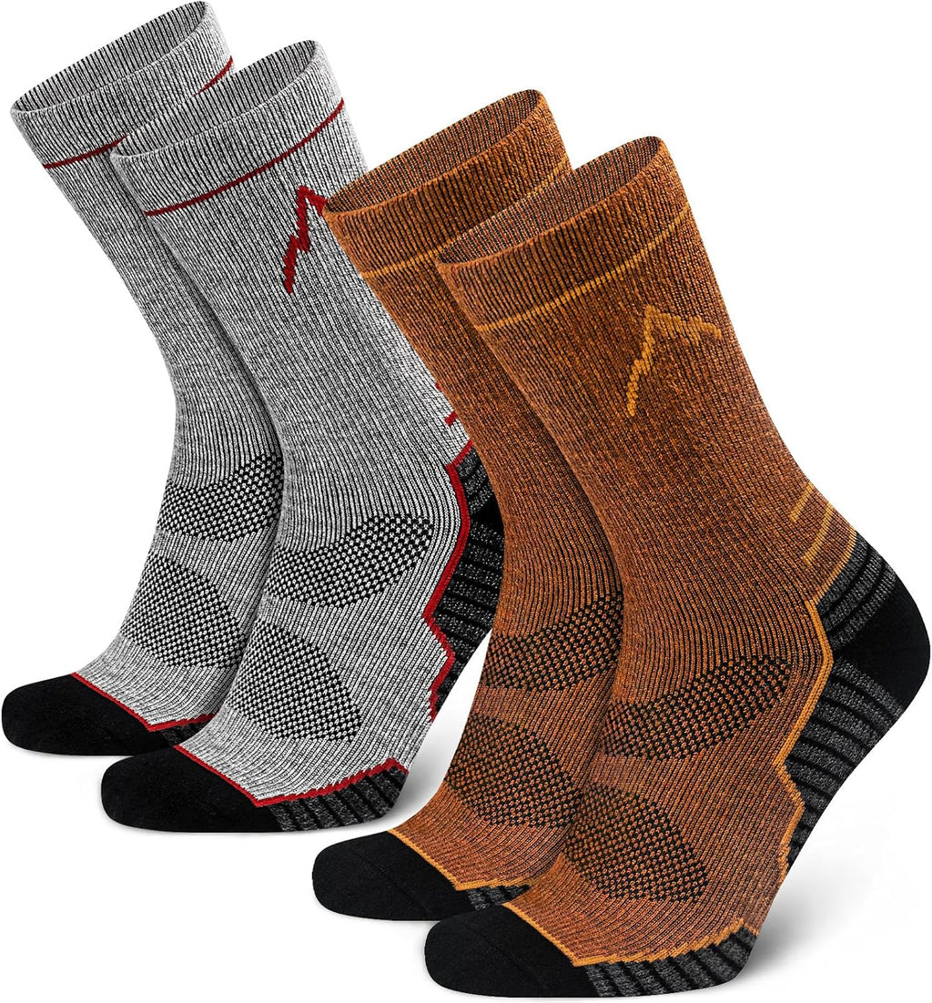 SIXDAYSOX Merino Wool Socks Mens, Crew Cushioned Hiking Socks Men Size 8-16