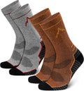 SIXDAYSOX Merino Wool Socks Mens, Crew Cushioned Hiking Socks Men Size 8-16