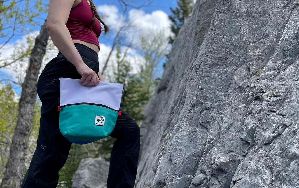 SESH Chalk Bucket - Large Size Chalk Bag for Climbing & Bouldering with Magnetic Closure, 4 Brush Holders, & 2 Side Pockets with Mesh Organizer - Durable