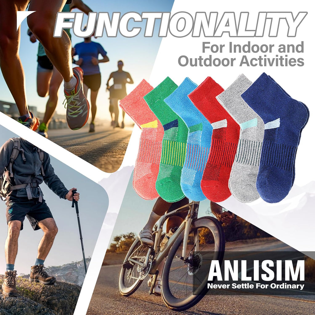 Anlisim Merino Wool Ankle Running Hiking Socks for Women and Men