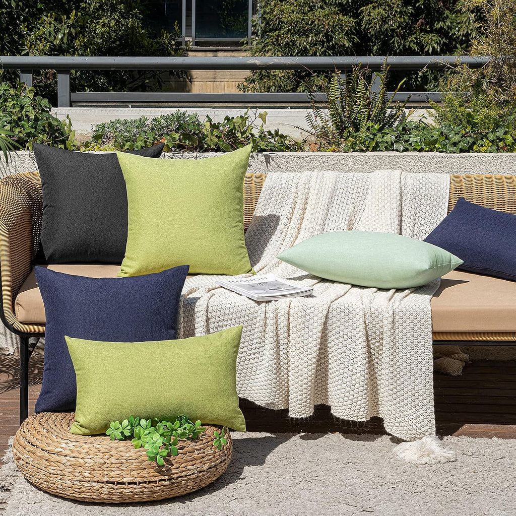 MIULEE Decorative Outdoor Pillow Covers Waterproof 18x18 Black