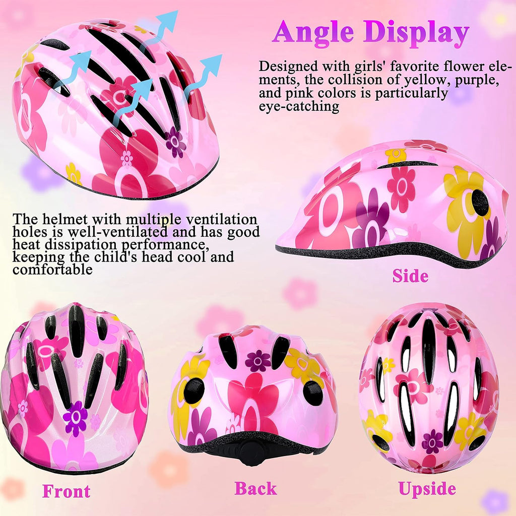 Lamsion Kids Helmet Adjustable Protective Gear Set for Ages 3-8 Girls Boys