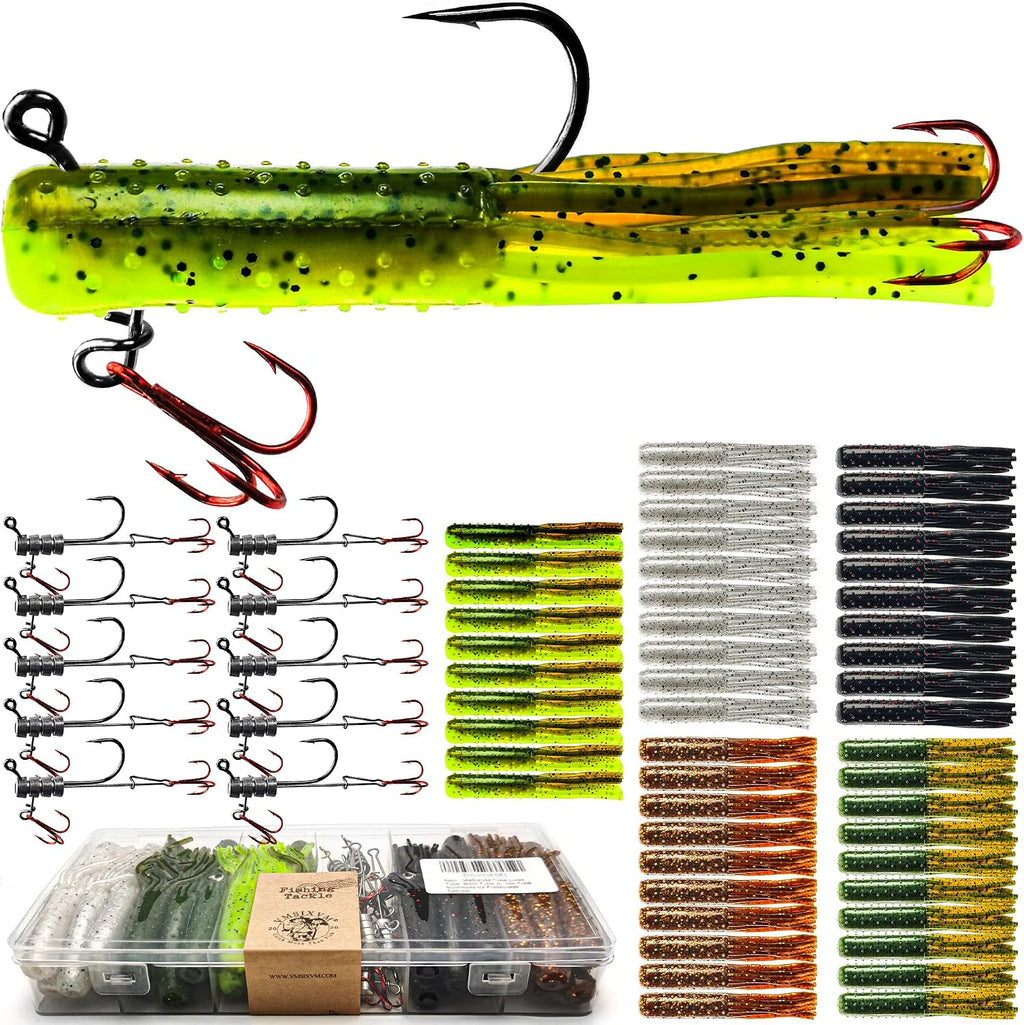 Tube Lures Jig Heads Hooks Tube Baits Worms for Bass Fishing
