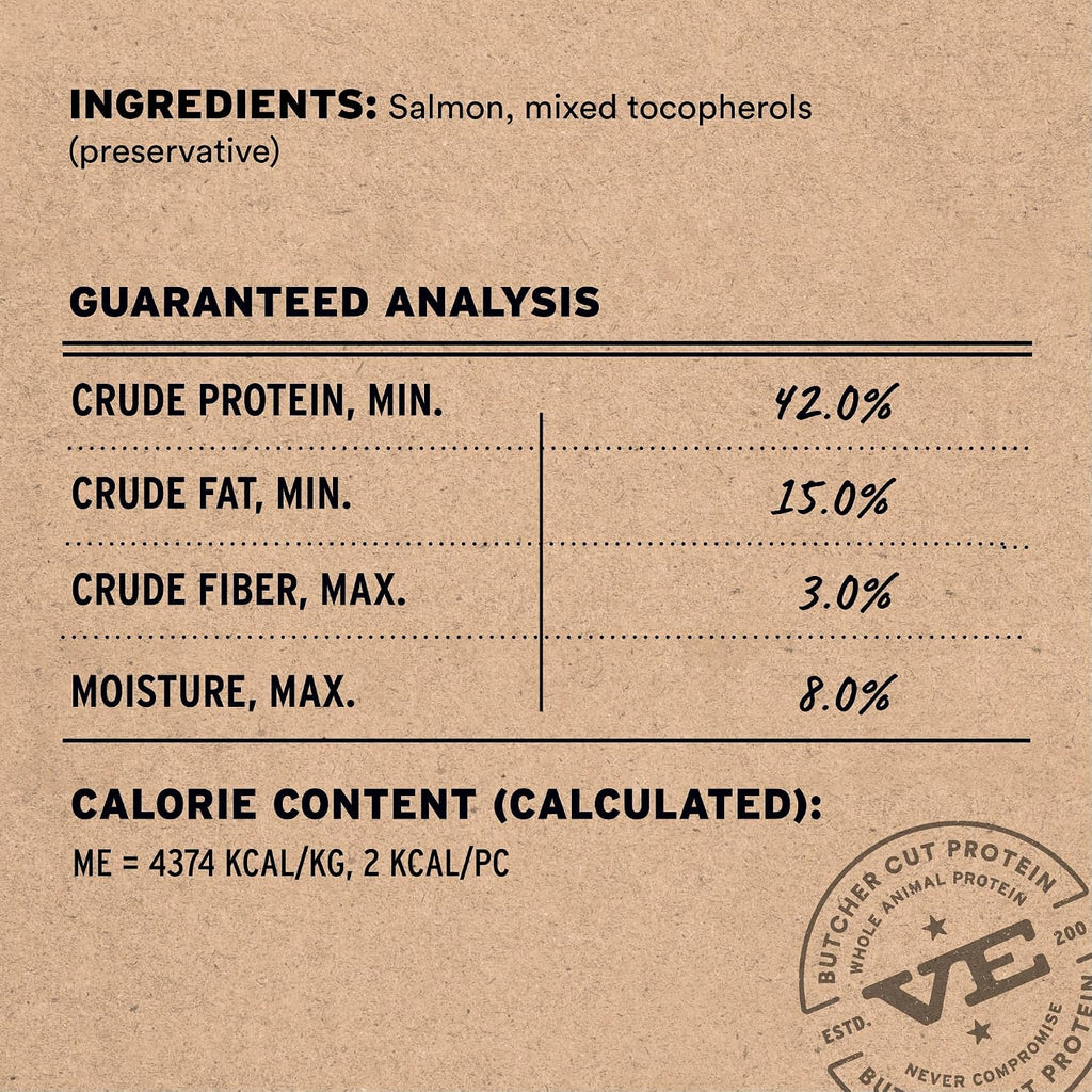 Vital Essentials Freeze Dried Dog Treats, Salmon Bites, 2.5 oz Bag