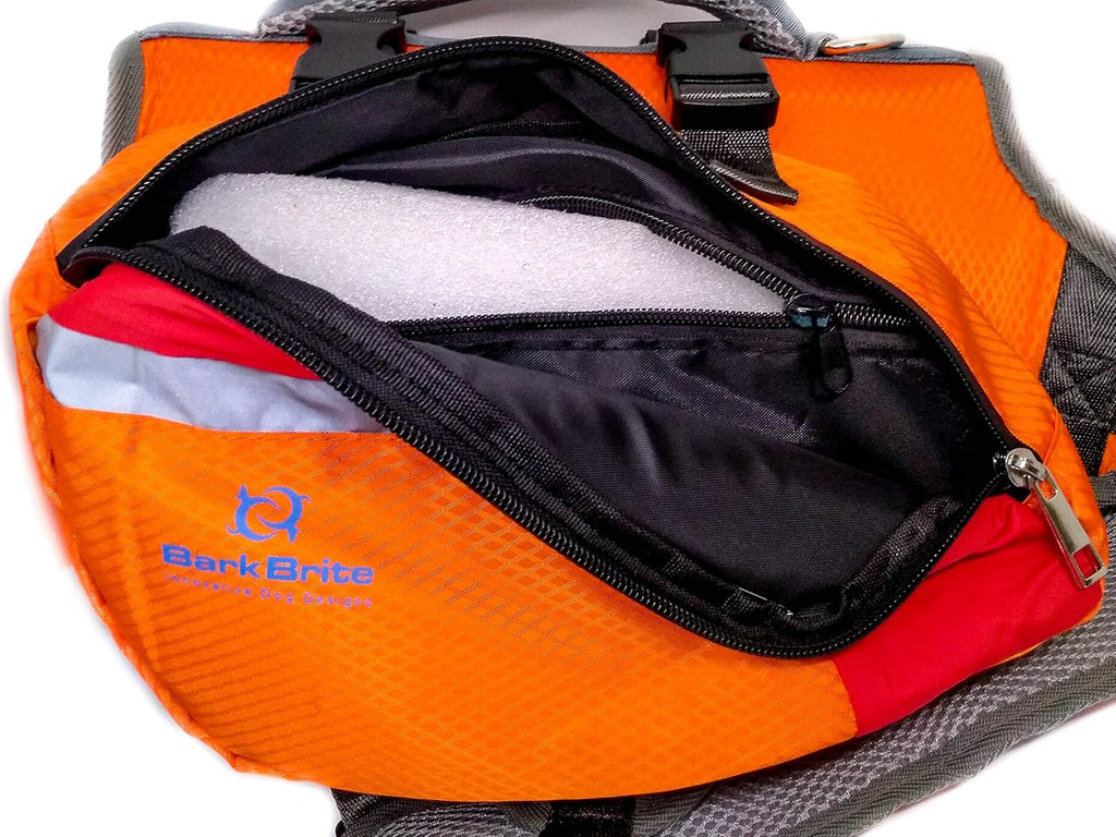 Bark Brite Multi-purpose Dog Backpack Life Jacket (Size Large)