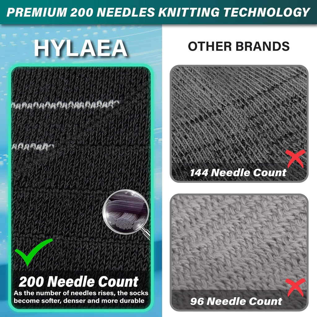 Hylaea Unisex Crew Socks for Running Athletic, Comperssion & No Blisters