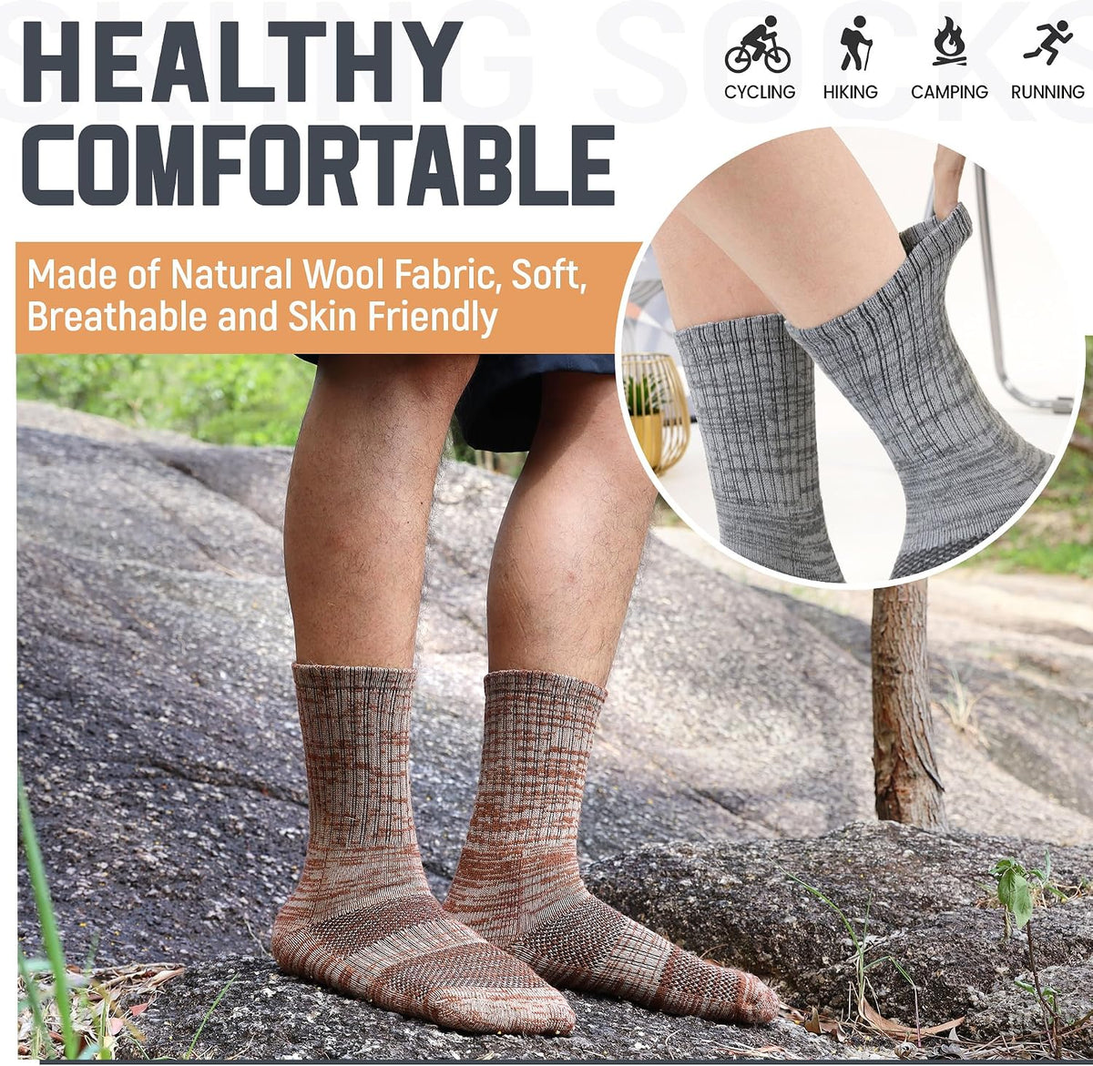 DoSmart Merino Wool Hiking Winter Boot Work Crew Socks for Women Men