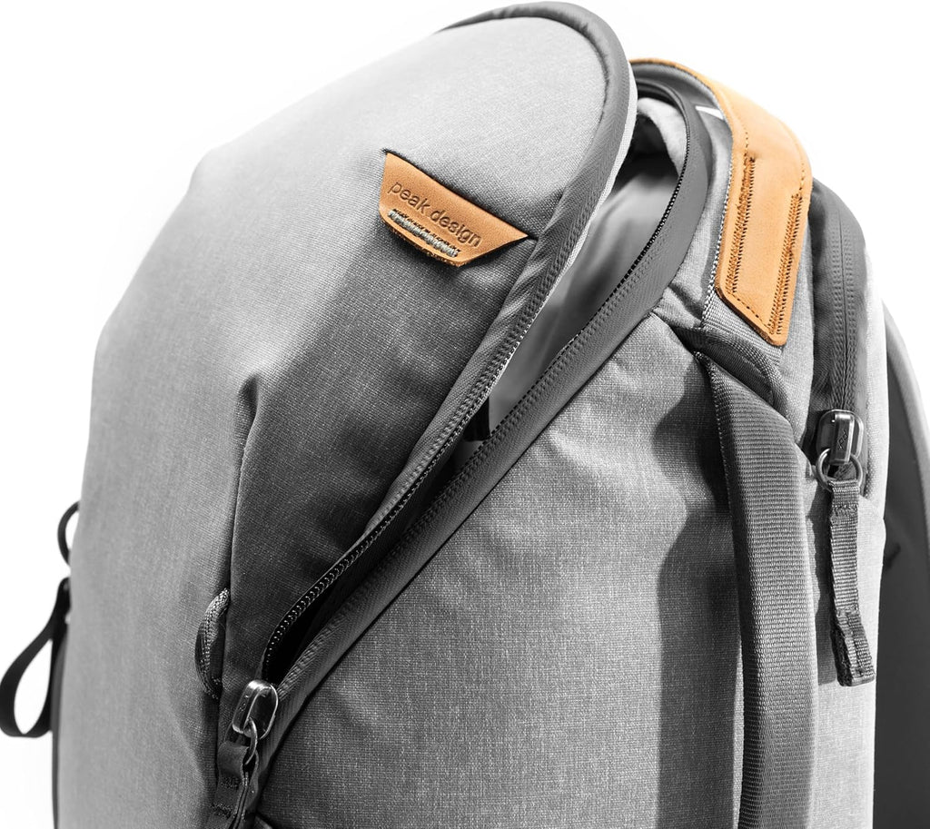 Peak Design Everyday Backpack Zip 15L, Ash, 270-Degree Zip, Dual Side Pockets, FlexFold Dividers, Fits 15" Laptop, For Camera Carry, Daily Commutes or Travel, Versatile Backpack for Men and Women