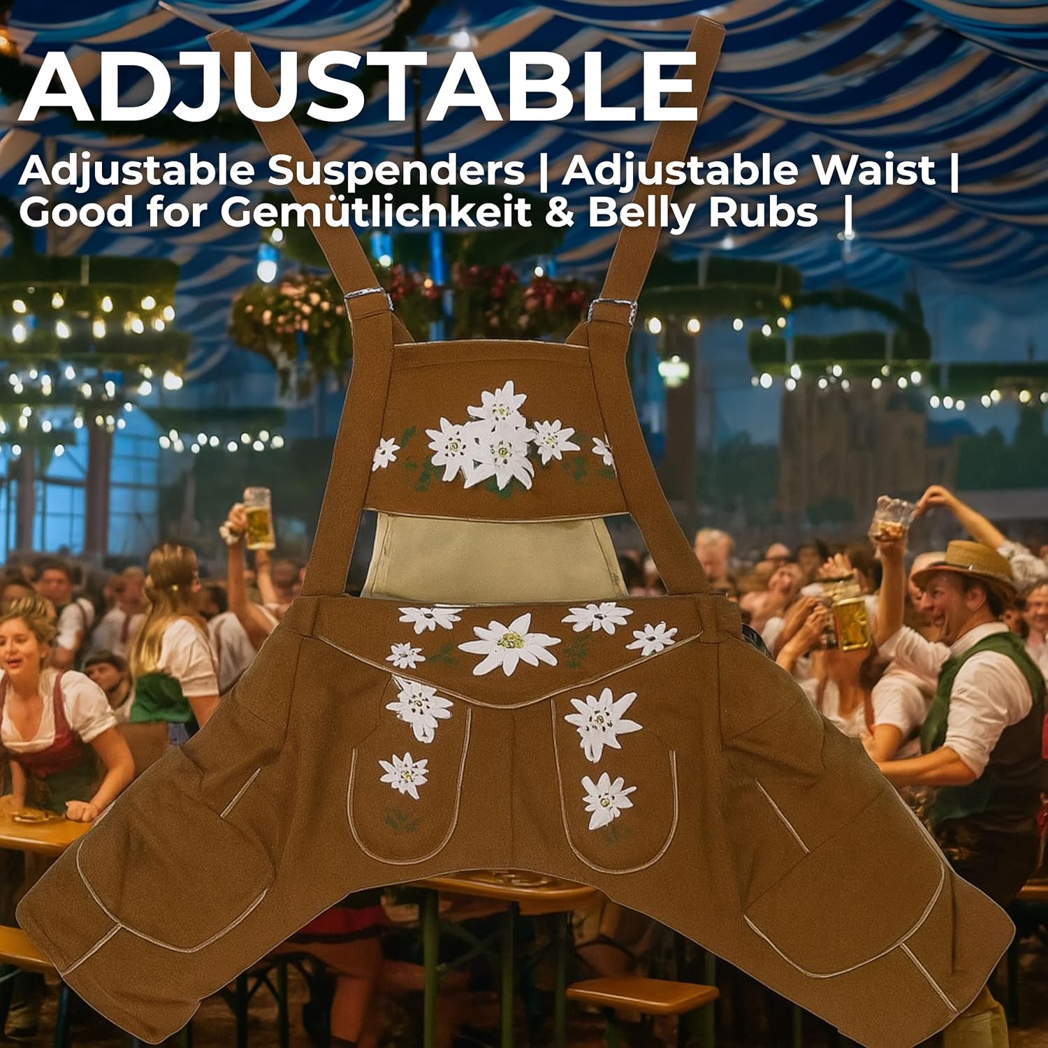 Oktoberfest German Dog Lederhosen, Multiple Sizes (XL)