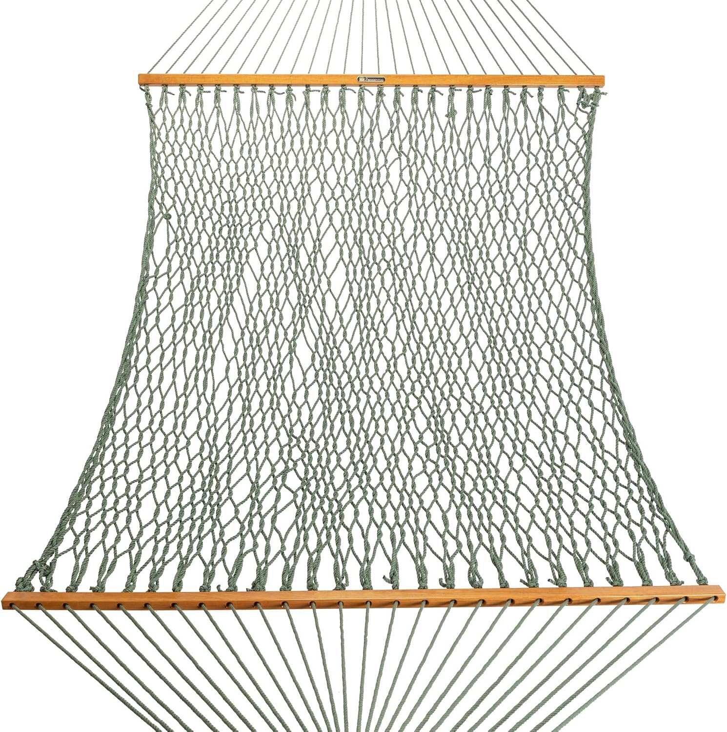Original Pawleys Island Deluxe Meadow DuraCord Rope Hammock – 13 ft. x 65 in, 2-Person, 450 lb Capacity, Oak Spreader Bar, Zinc-Plated Hardware, Handcrafted in the USA