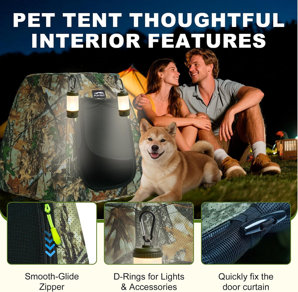 Pop Up Dog Tent Portable Cat Tent Outdoor Camping House with Washable Pad