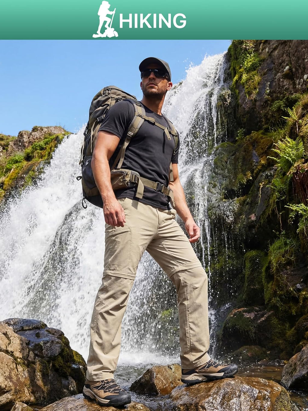 FREE SOLDIER Men's Convertible Hiking Pants Outdoor Lightweight