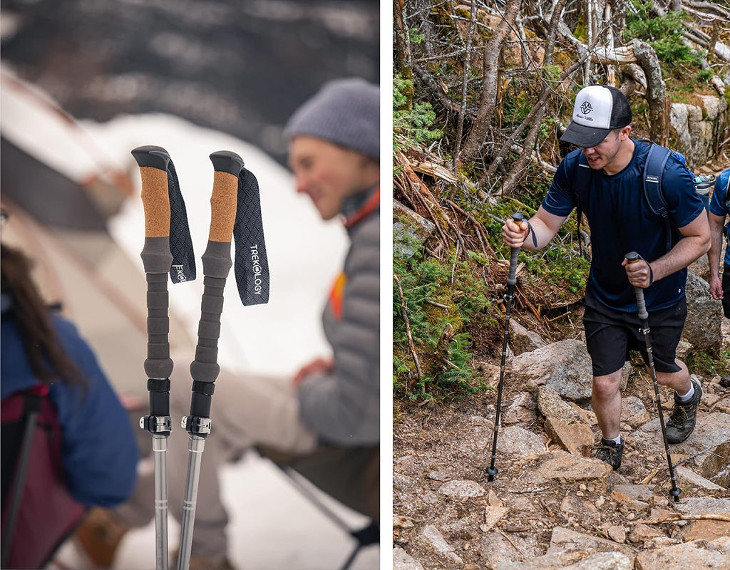 Trekology Trek-Z Cork Grip Collapsible Lightweight Hiking Trekking Poles