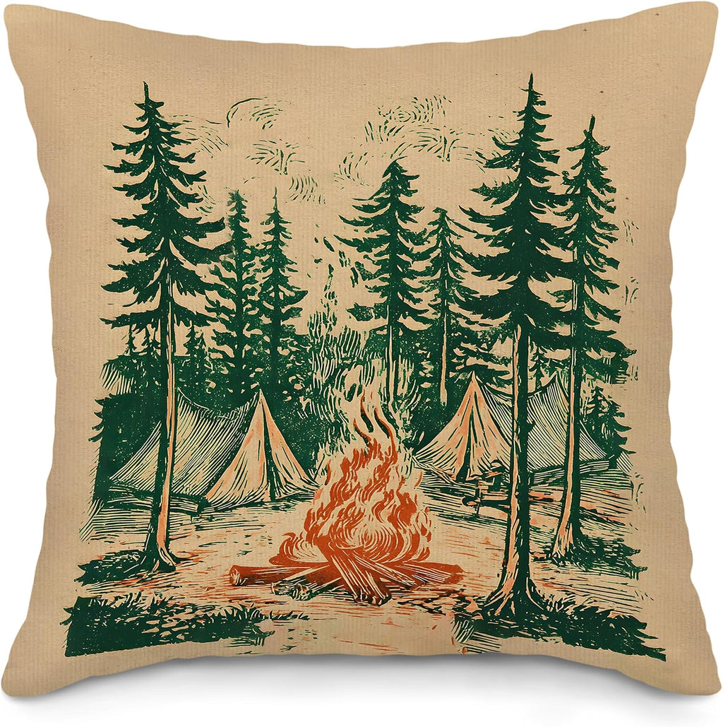 Vintage Lake Paddle Throw Pillow Covers, Rustic Paddles Pillow Case Cover for Sofa Bed Couch, Lake House Decor, Retro Farmhouse Paddle Cushion Cover Case for Bedroom, 18x18 Inch