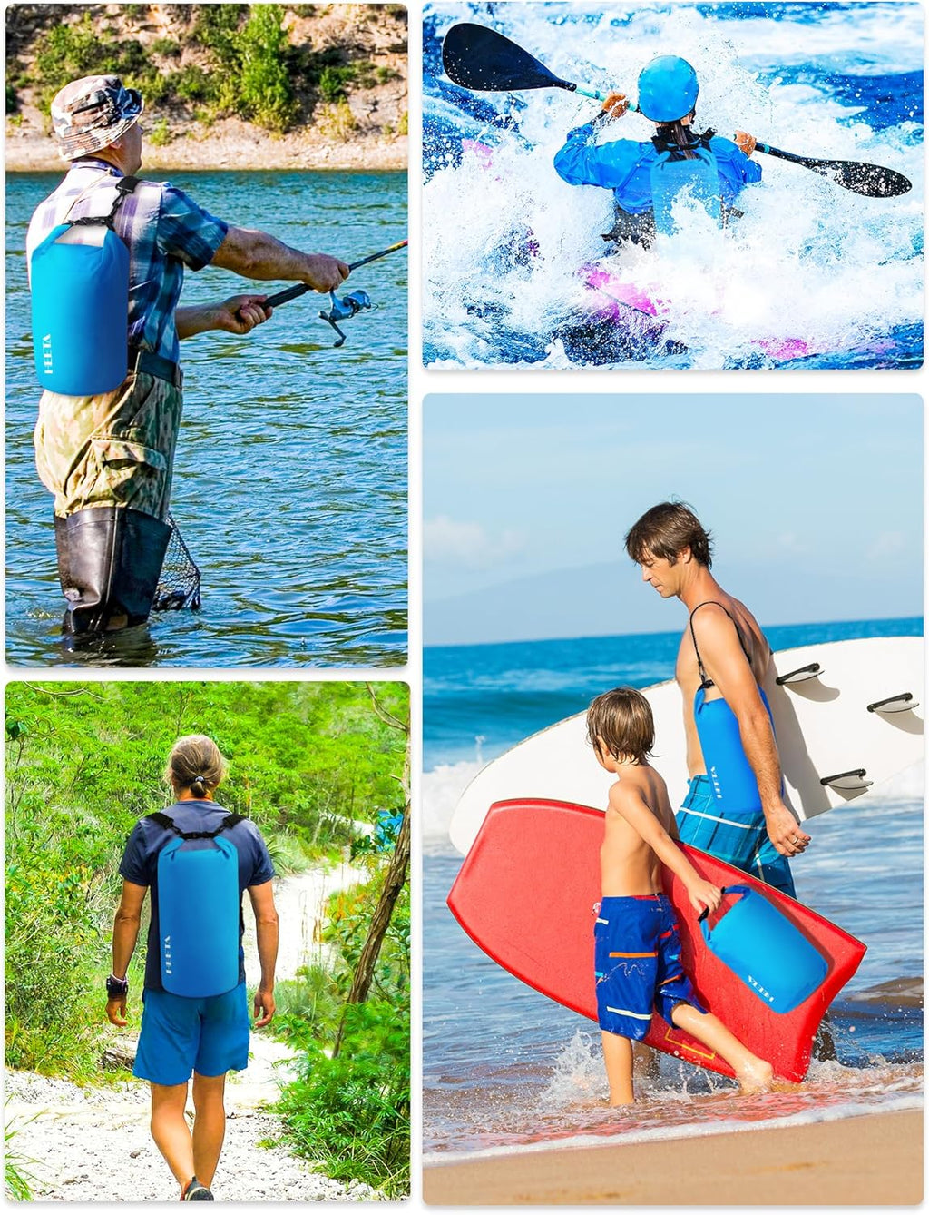 HEETA Waterproof Dry Bag Backpack with Emergency Whistle 5L/10L/20L/30L/40L