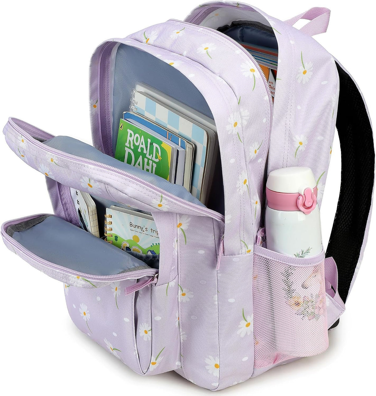 abshoo Classical Basic Daisy Womens School Backpack For College Teen Girls Water Resistant Bookbag (Daisy Purple)