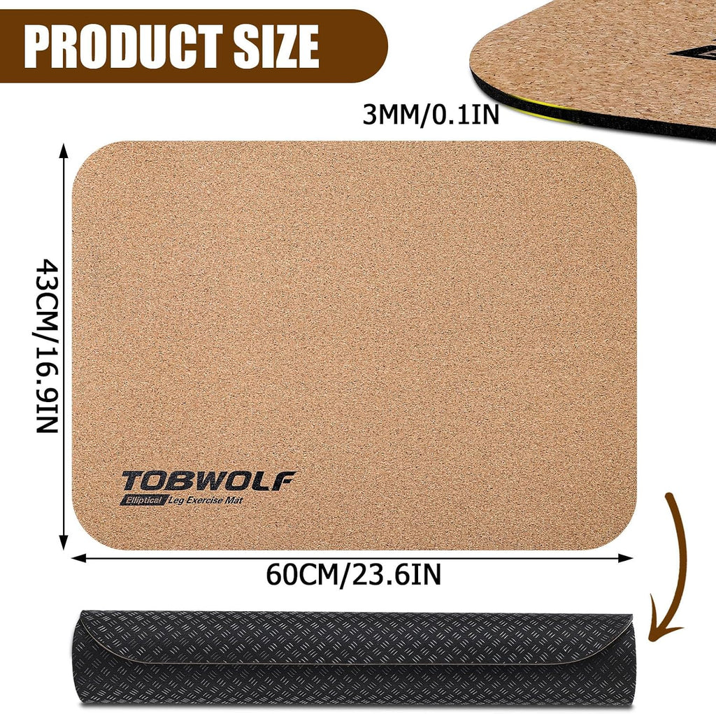 TOBWOLF Non-Slip Workout Mat for Ellipse Leg Exerciser, Ellipse Machine Mat, Exercise Mat for Under Desk Ellipticals, Suitable for Electric Seated Foot Pedal Exerciser, Stability & Floor Protection