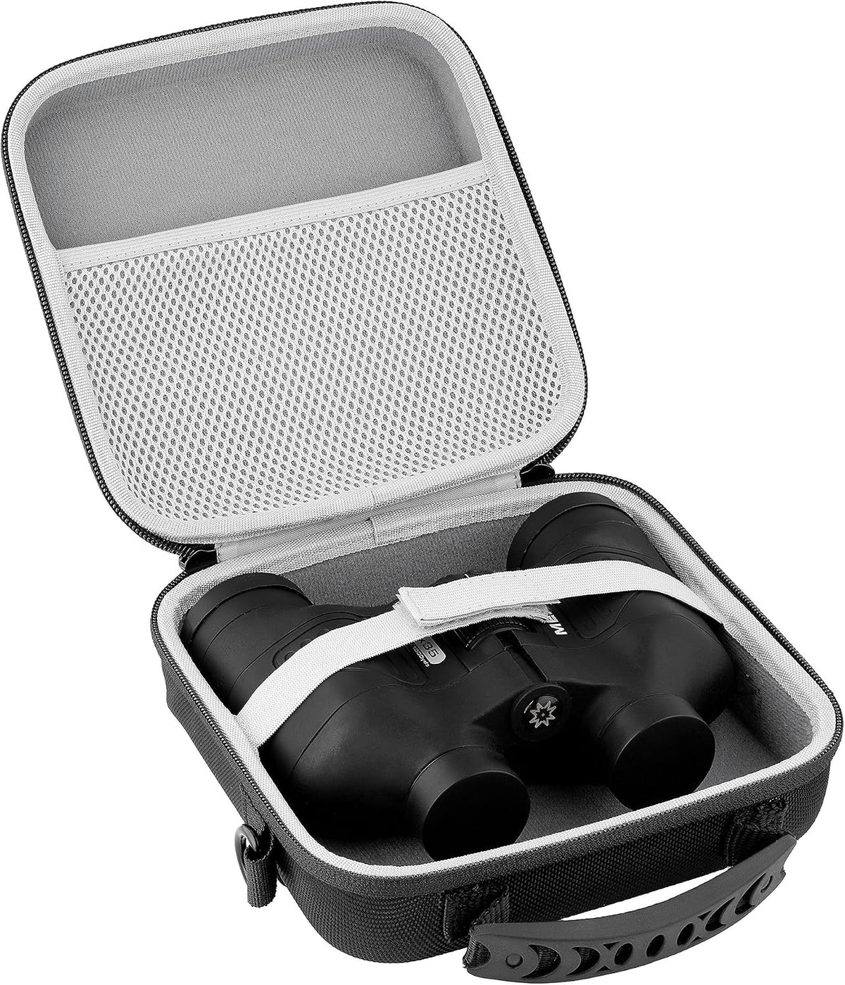 Binocular Case, Hard EVA Protective Storage Case with Water-Resistant Exterior, Carry Handle & Shoulder Strap, Fits Most Compact and Mid-Size Binoculars for Hiking, Hunting, Birdwatching & Travel
