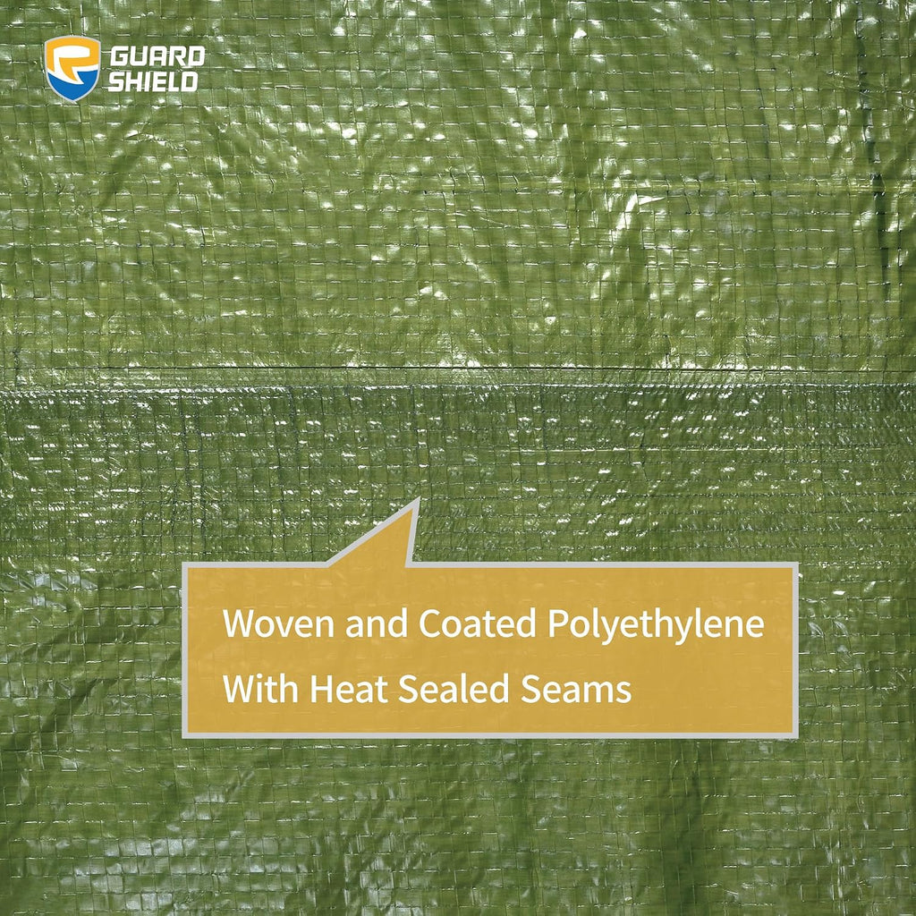 GUARD SHIELD Tarp Green 16x20 Feet Multi Purpose Waterproof Poly Tarp Cover 4mil (2-Pack)