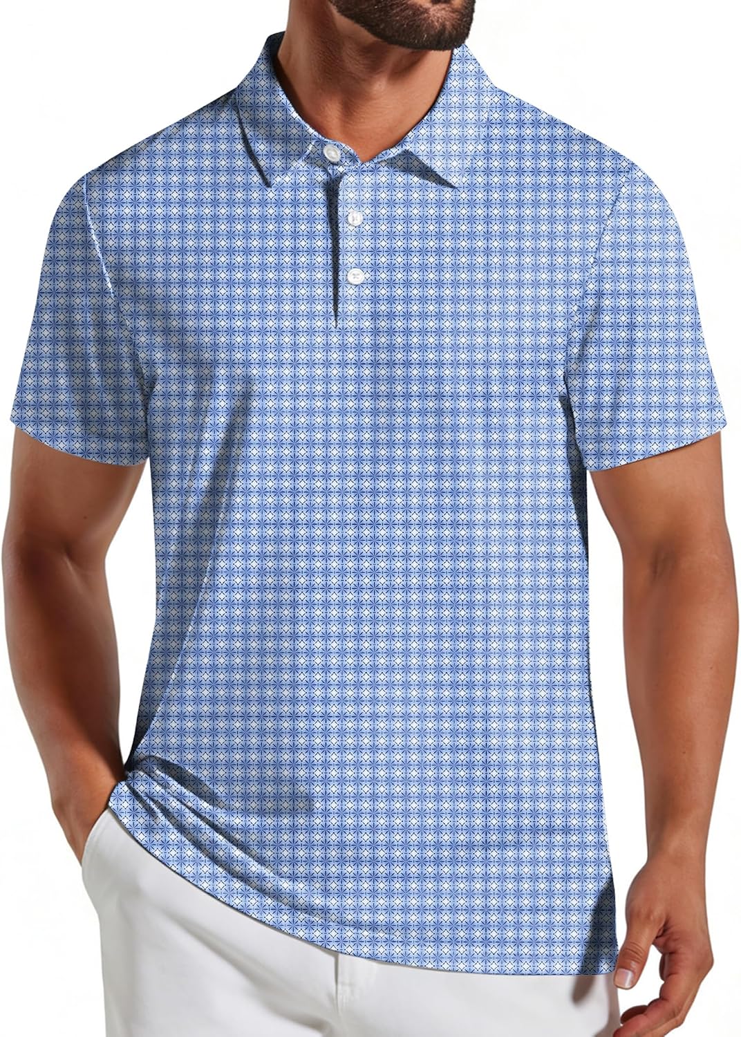 COOFANDY Mens Golf Polo Shirts Short Sleeve Quick Dry Casual Collared Shirt