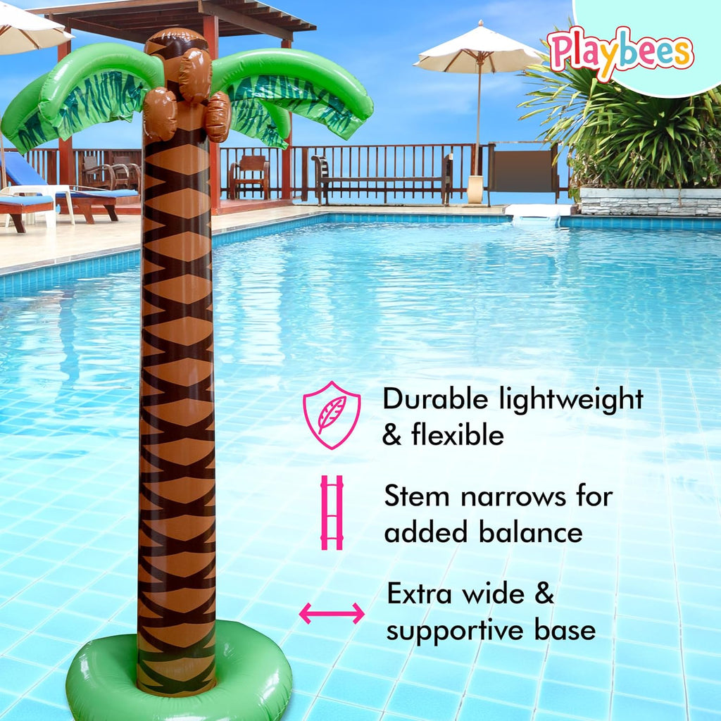 Giant Inflatable Palm Trees, 6 Foot, Hawaiian Tropical Beach Decor, 4 Pack