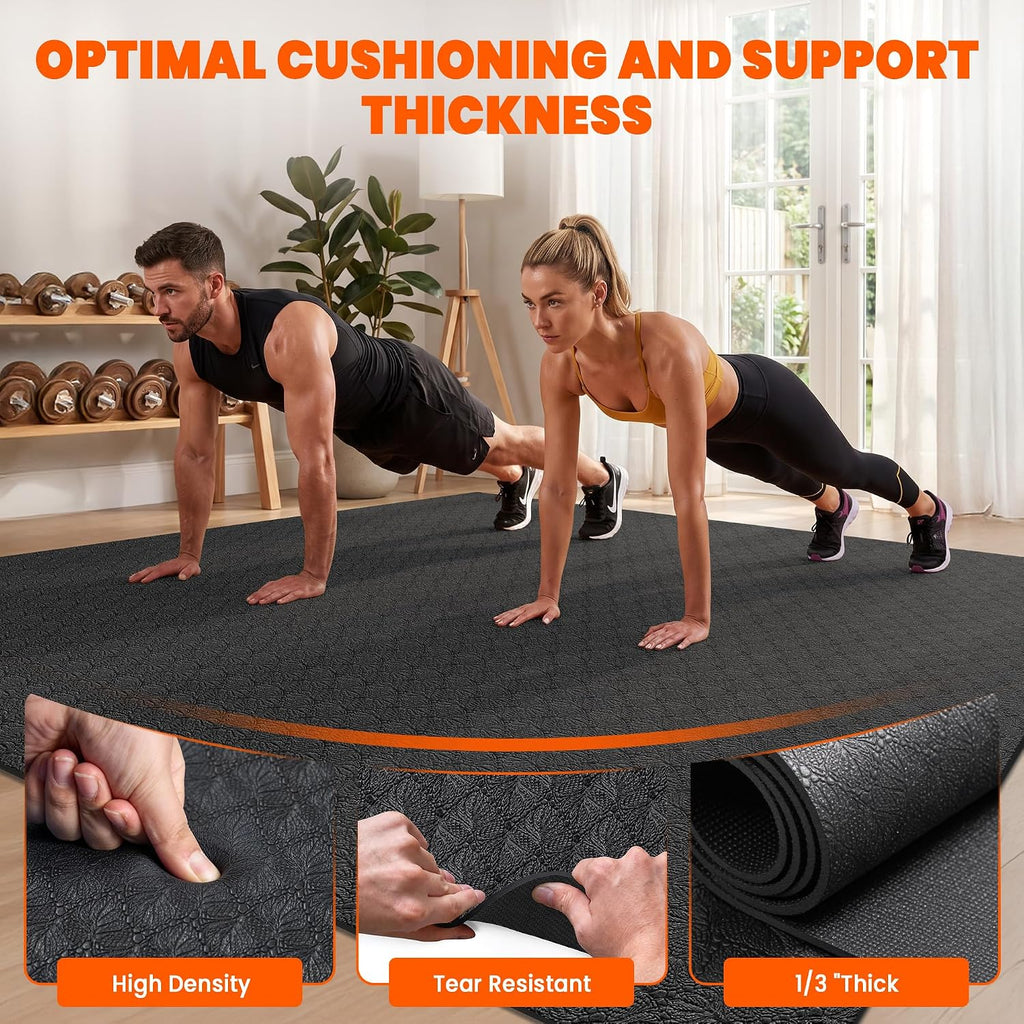Stepwaver Large Exercise Mat for Home Workout, 6x4/7x5/8x5/9x5/10x5 FT