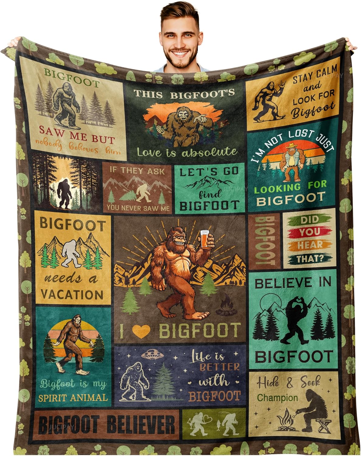 Bicycle Enthusiast Gift, Mountain Biking Blanket Throw 60"x50" for Men/Riders/Cyclists, Bike Themed Decorations