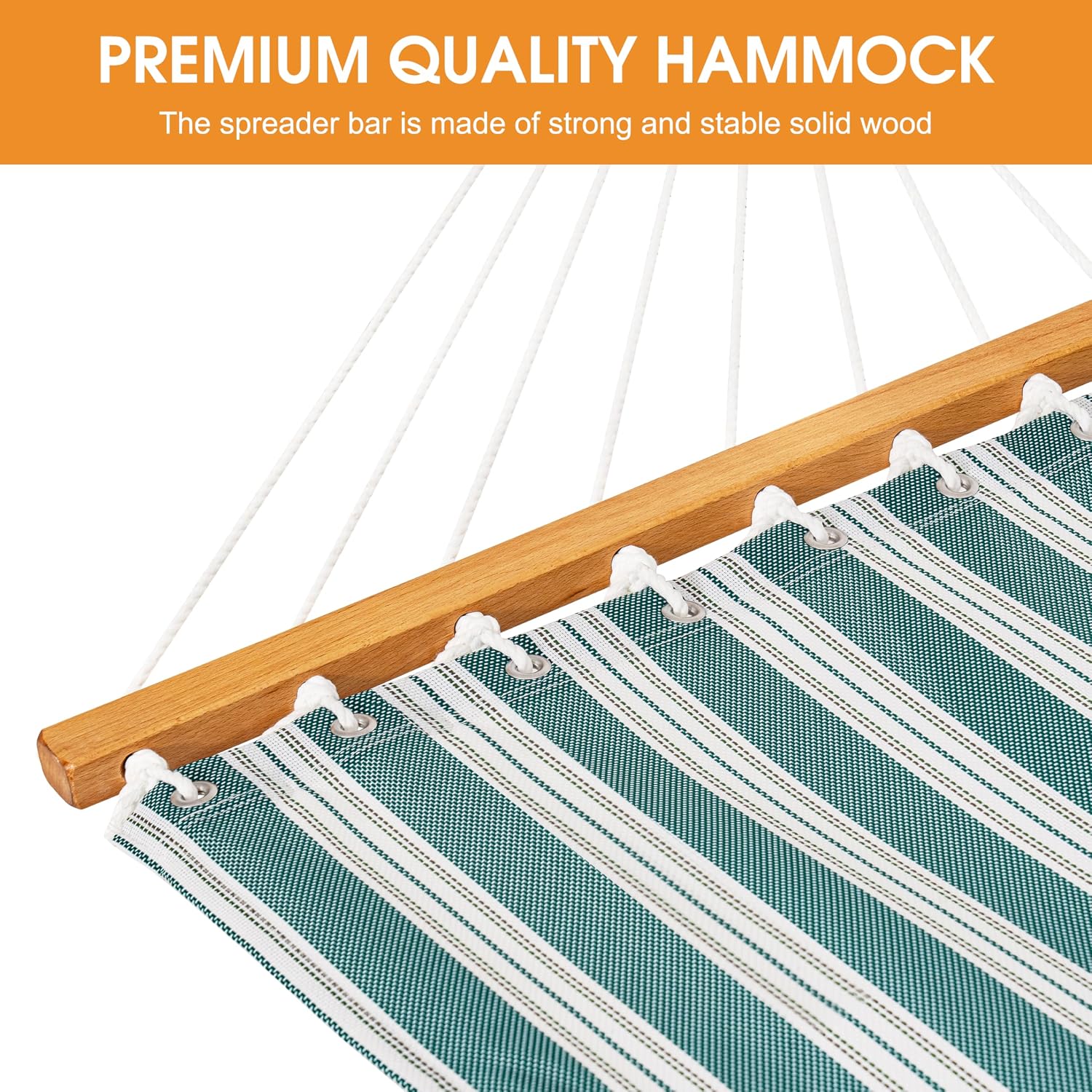 Lazy Daze Double Textliene Quick Dry Hammock with Spreader Bar for Outdoor