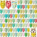 Abbylike 100 Pieces Summer Themed Dog Bandanas Bulk Hawaiian Dog Bandanas for Pets Triangle Kerchief Scarf Bibs Set for Summer Pets Dogs Party Costume Accessories, 25 Styles (31.5 x 21.7 x 21.7)