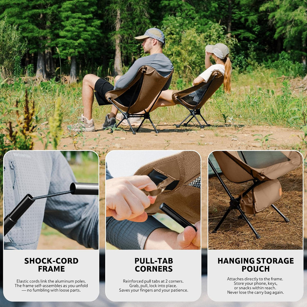 Naturehike YL08 Ultralight Camping Chair — Only 2.12 LBS, Anti-Sinking Feet