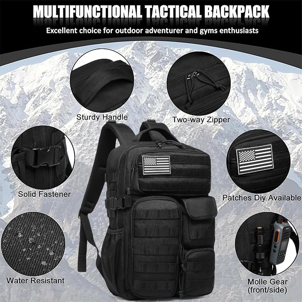 Wotony Tactical Backpack - Military waterproof backpack with multiple pockets and tactical gear for the outdoors (Gray Maple Leaf, 25L)