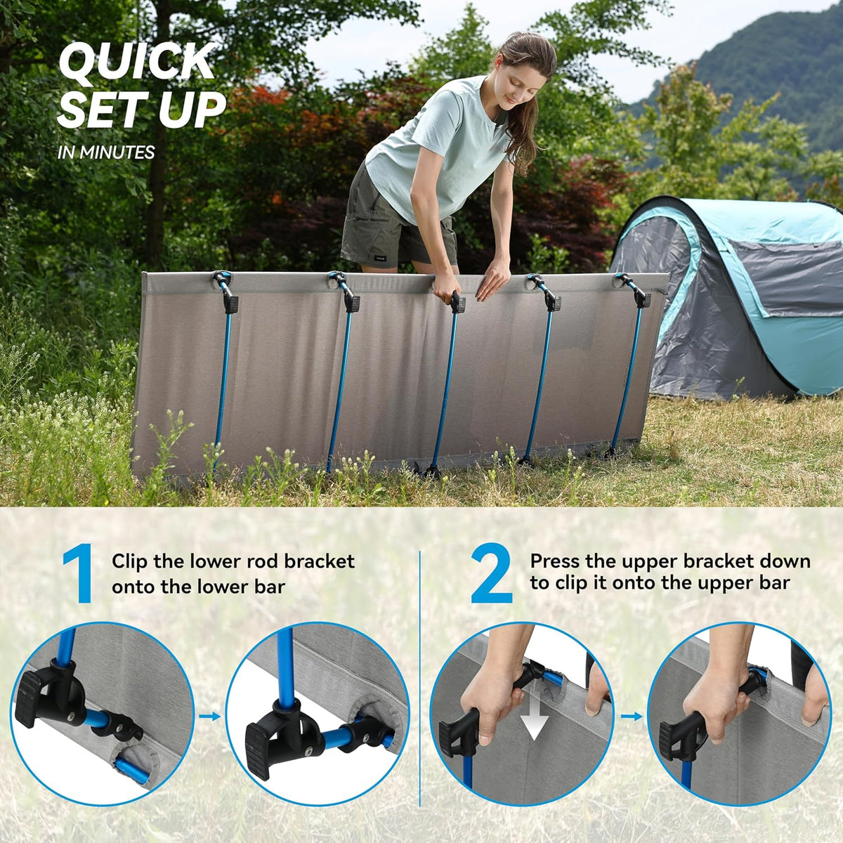 MARCHWAY Ultralight Folding Camping Cot Bed, Portable, Supports 275 lbs