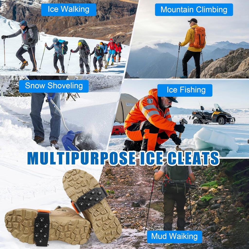 Mid-Sole Ice Cleats for Boots and Shoes Snow Traction Anti Slip Ice Crampon