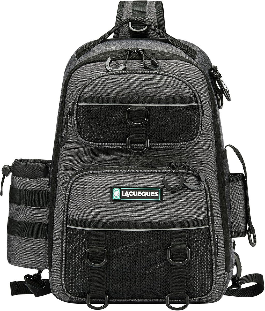 22L Wading Fishing Tackle Sling Bag, Holds 3x 3700 Boxes, Grey