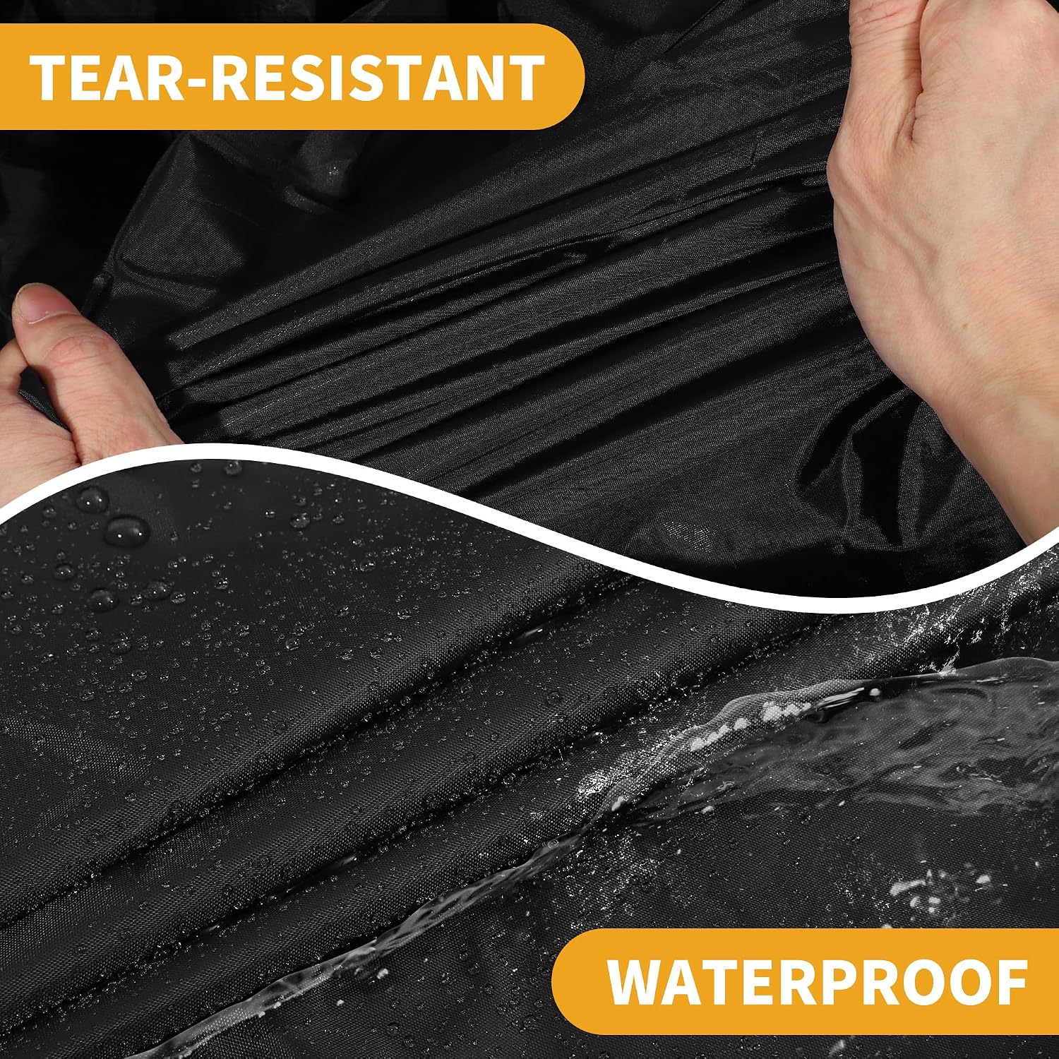 Universal Car Cover Waterproof All Weather 210D-PU, UV Sun Rain Protection, Fits for Sedan Length Up to 177", with Left Side Zipper, Black