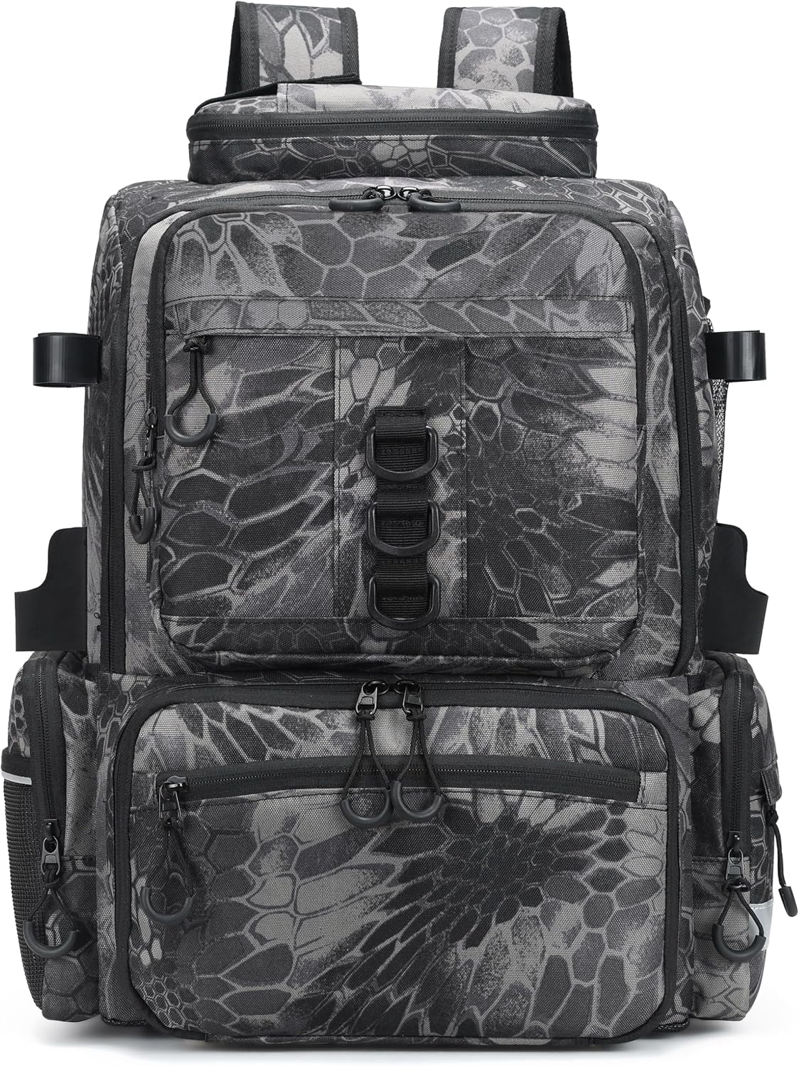 Rabjen Fishing Tackle Backpack, 45L Storage Waterproof Travel Bag Store Fishing Gear with Insulated Top Pocket
