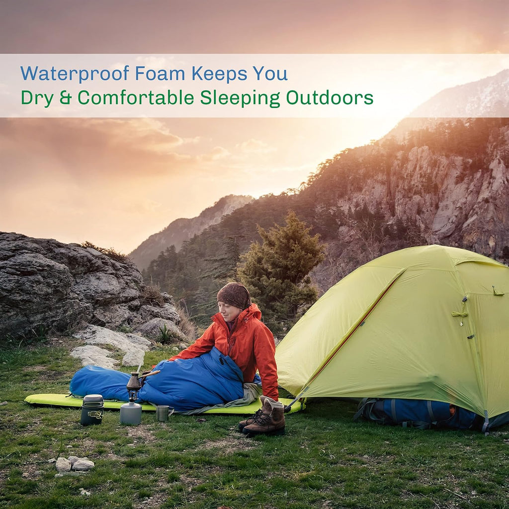 Foam Sleeping Pad - Lightweight Mat for Camping, Cots, Tents, Backpacking, and Yoga - Non-Slip and Waterproof with Handle by Wakeman