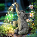 GIGALUMI Elephant Statue Solar Garden Decor Yard Outdoor Gifts for Women